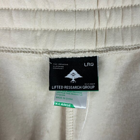 LRG Jogger Sweatpants XL Cream Tan NWT Tapered Pocket Drawstring Streetwear - Picture 8 of 9